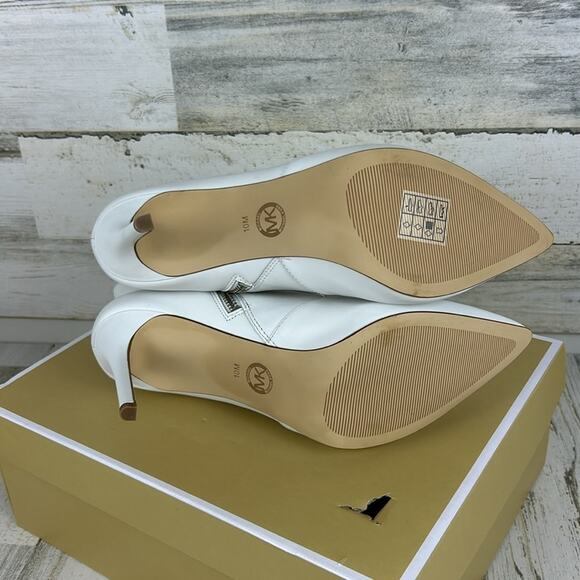 Michael Kors Rue Stiletto womens sz 10 white leather ankle bootie new - Picture 10 of 11